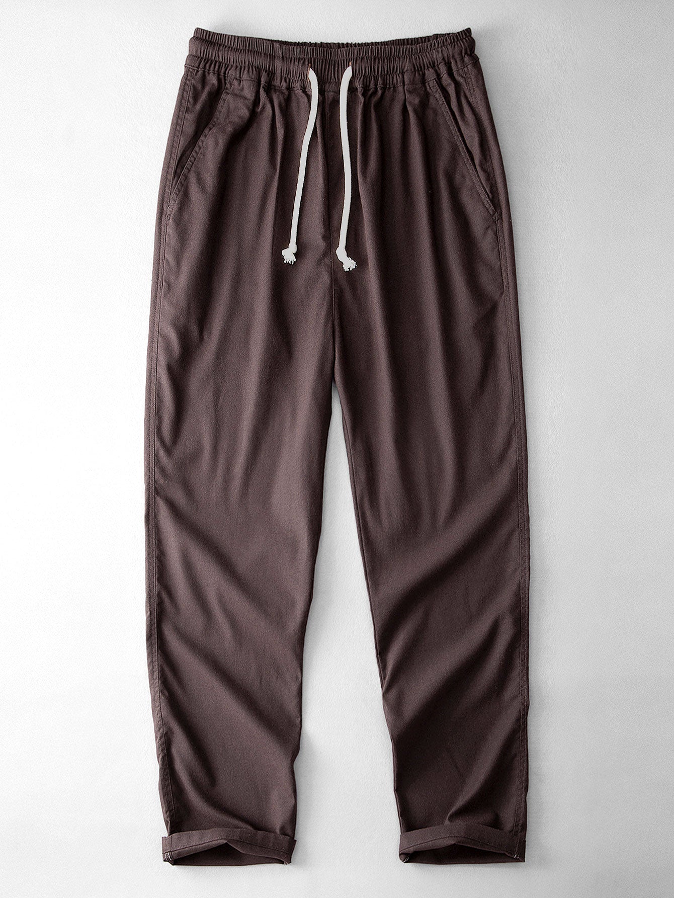 Stripe Waffle Button Up Shirt & Straight Leg Linen Pants