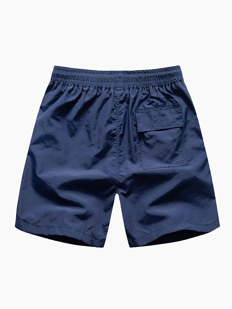 Gradient Island Palm Tree Print Shirt & Swim Shorts