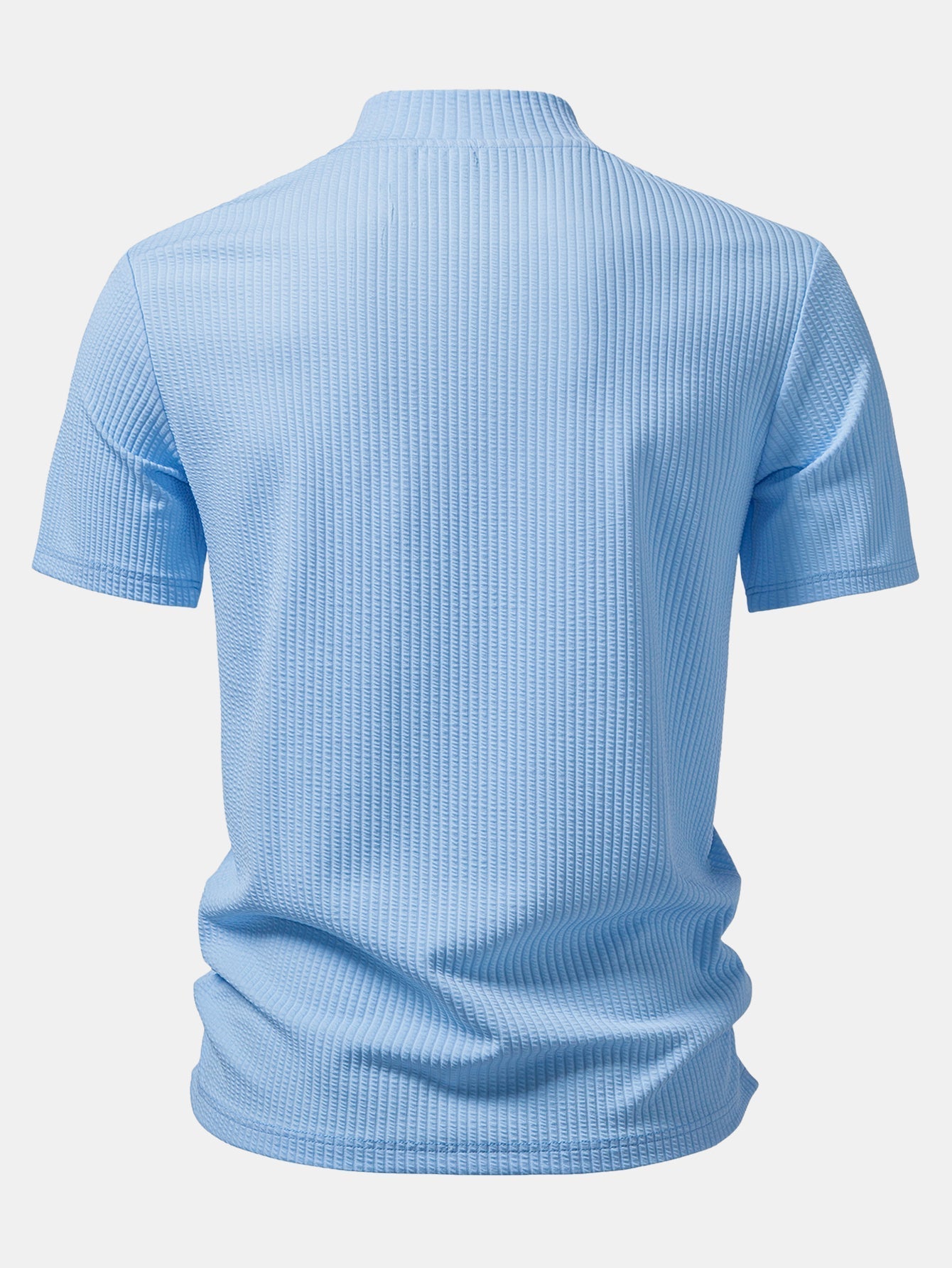 Ribbed Mock Neck T-Shirt & Drawstring Ribbed Shorts