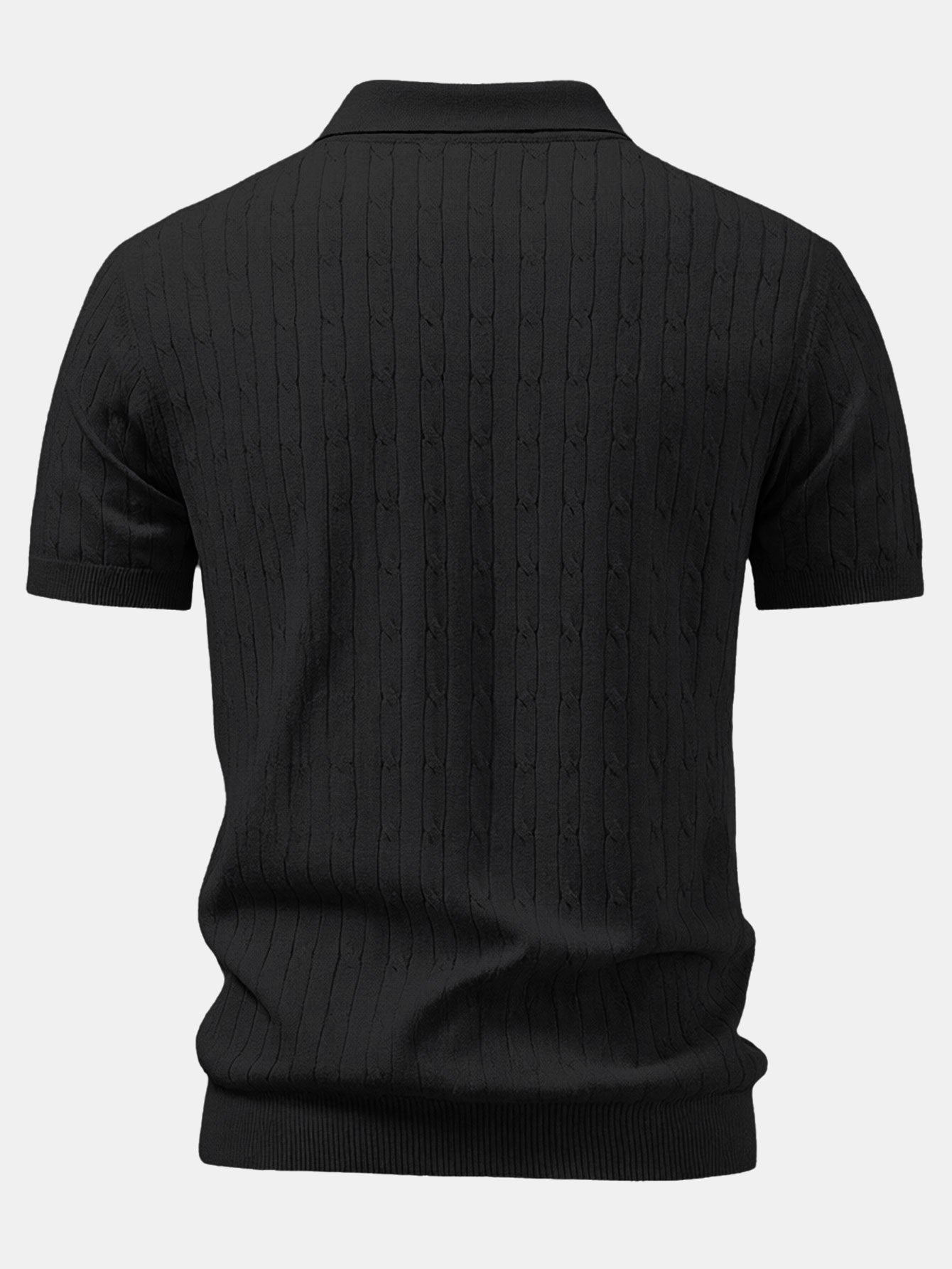 Twisted Jacquard Zipper Knit Polo & Slim Fit Tapered Trousers