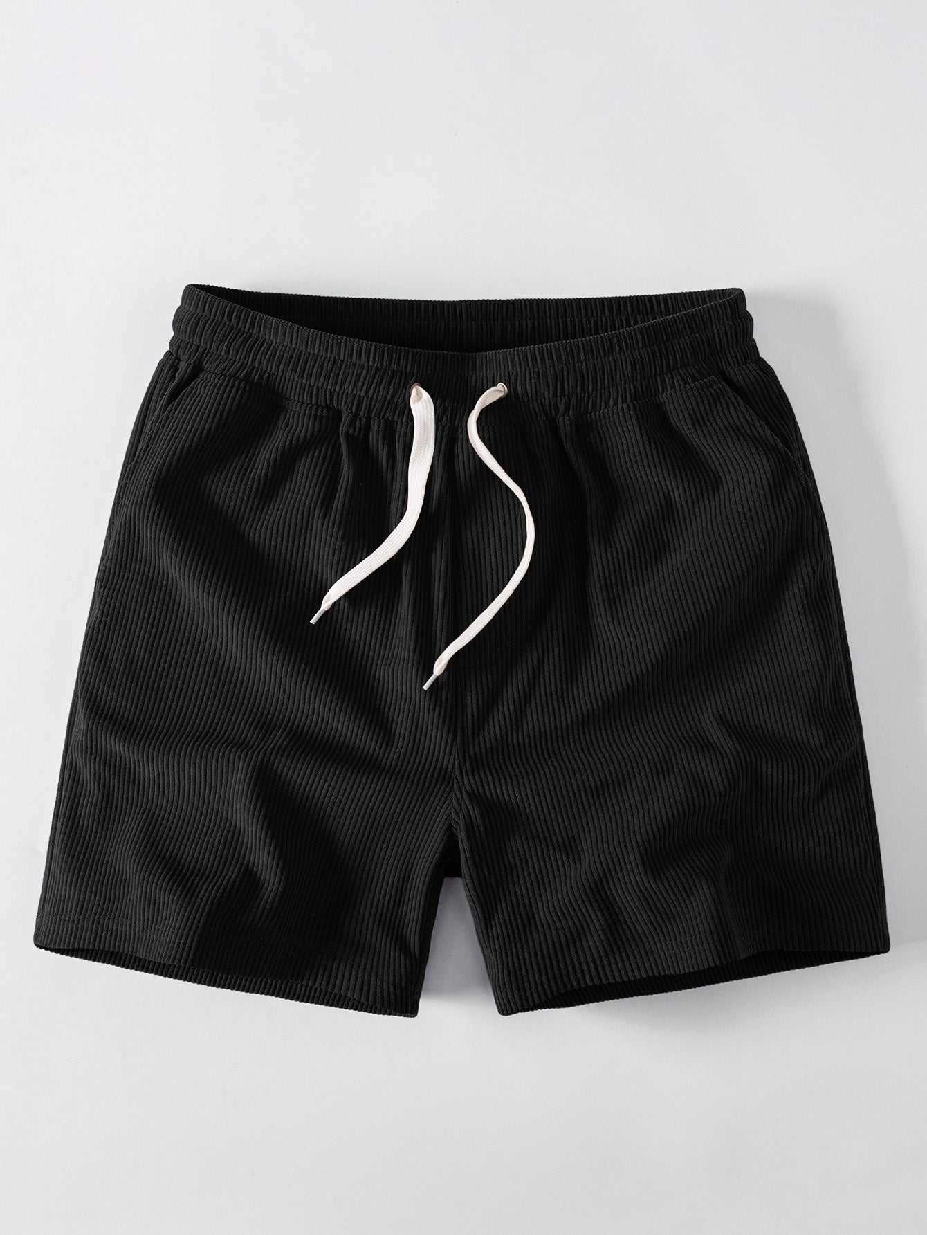 Los Angeles Print Contrast Ringer T-Shirt & 5" Drawstring Corduroy Shorts