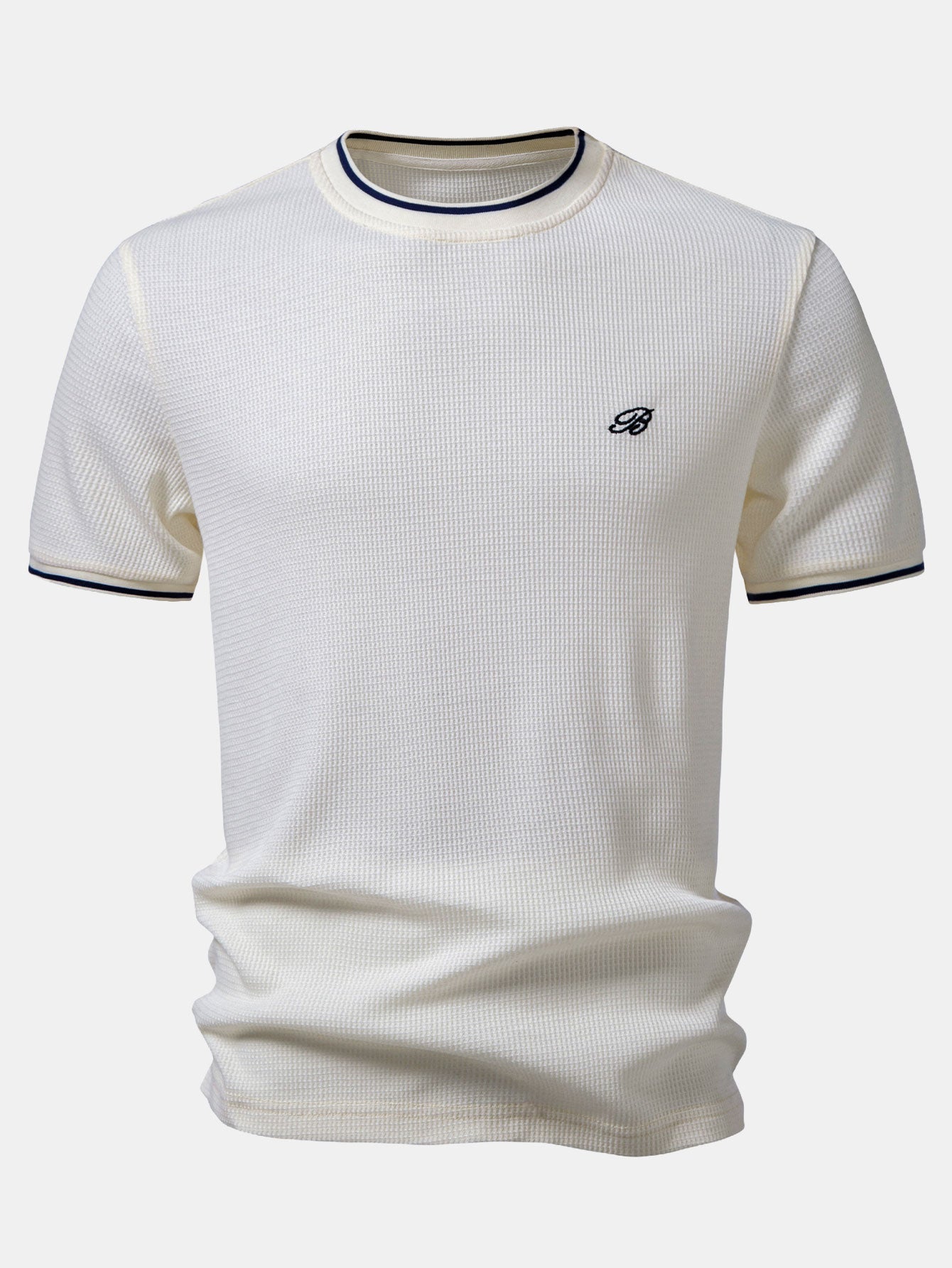 Contrast Trim Waffle Ringer T-Shirt & Slim Fit Tapered Trousers