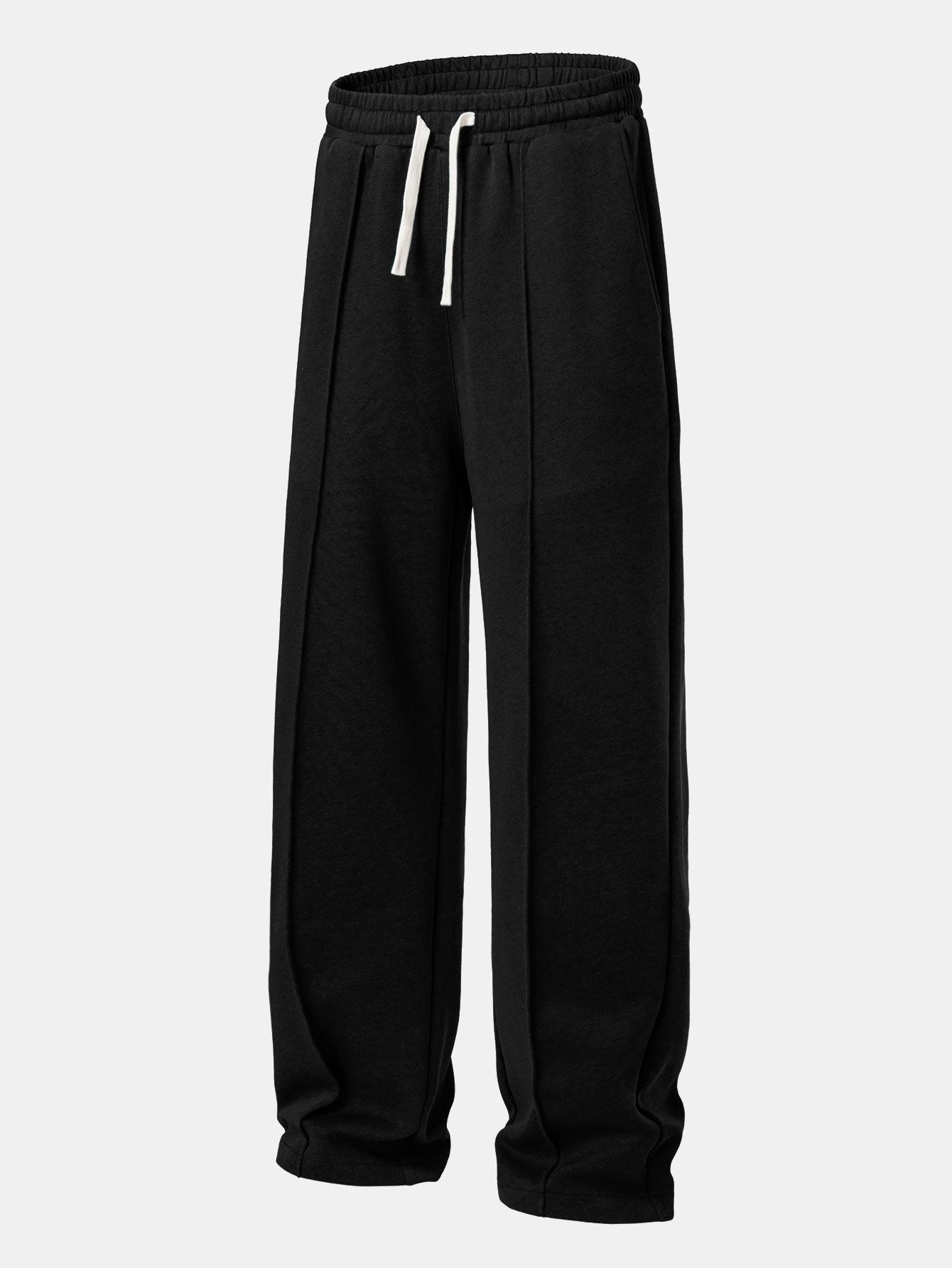 Relax Fit Line Dachshund Print Contrast Polo Sweatshirt & Straight Leg Pleated Pintuck Sweatpants