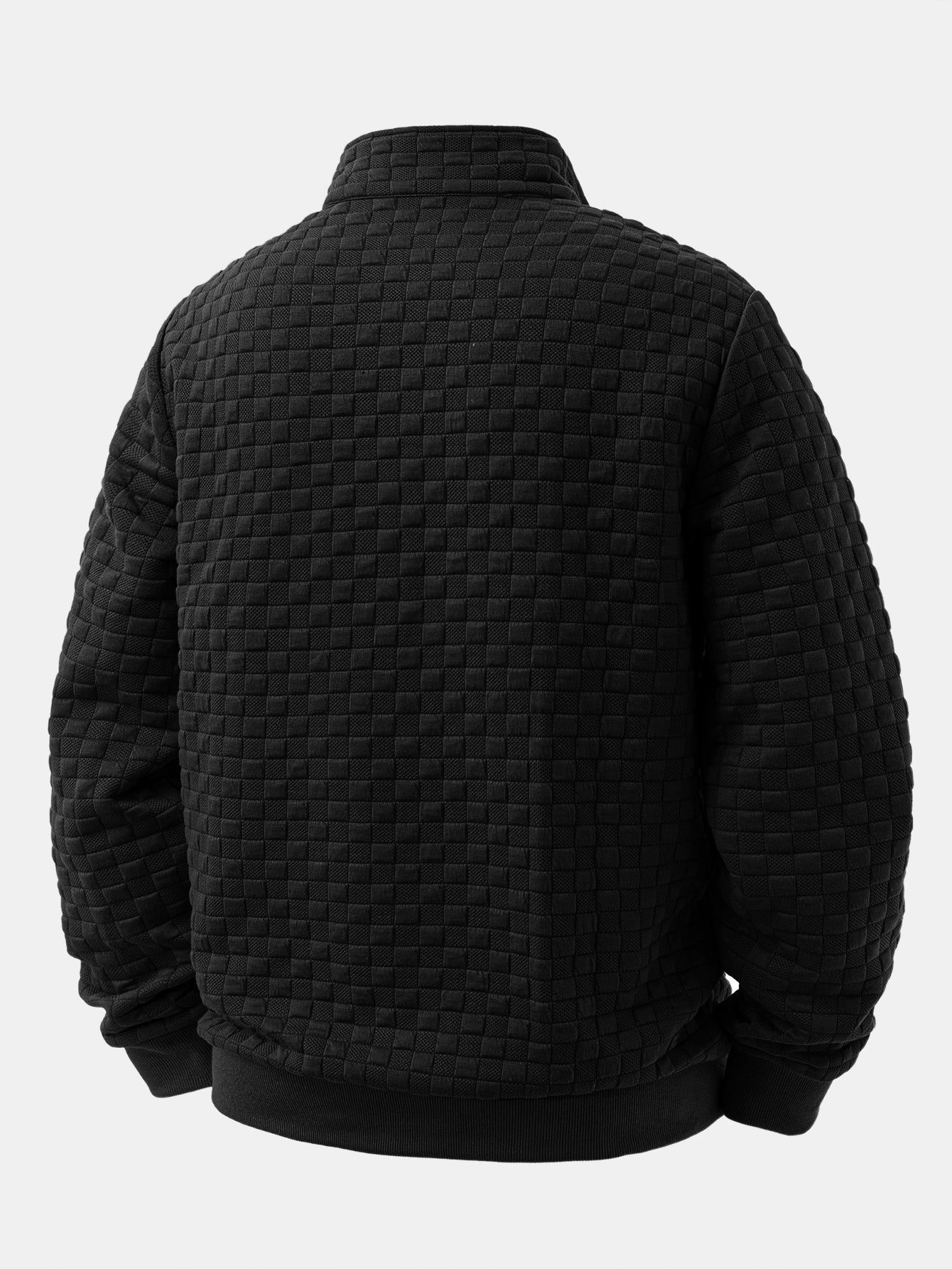 Checkerboard Jacquard Quarter Zip Sweatshirt & Jogger Pants