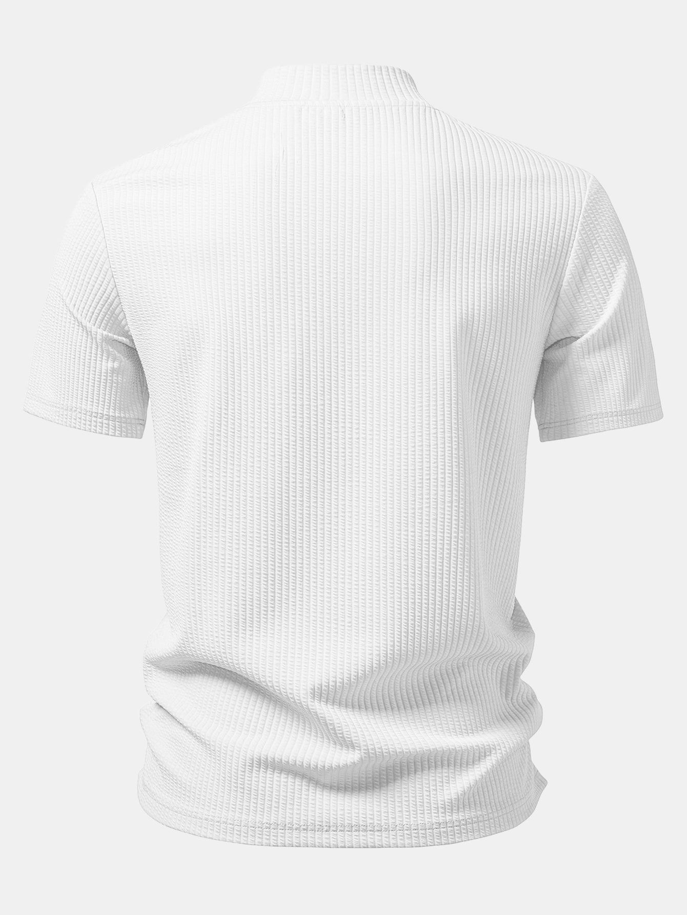 Ribbed Mock Neck T-Shirt & Drawstring Ribbed Shorts