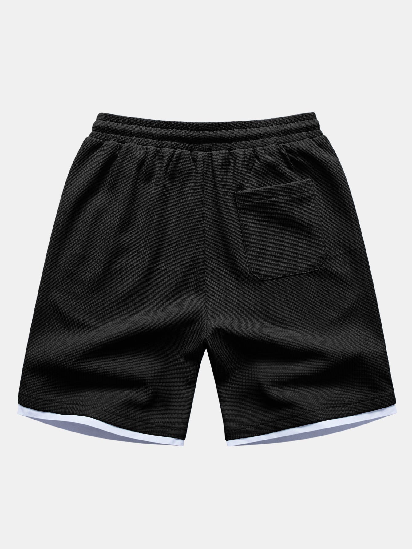 Relax Fit 2 In 1 Notched Collar Waffle T-Shirt & Waffle 7″ Shorts