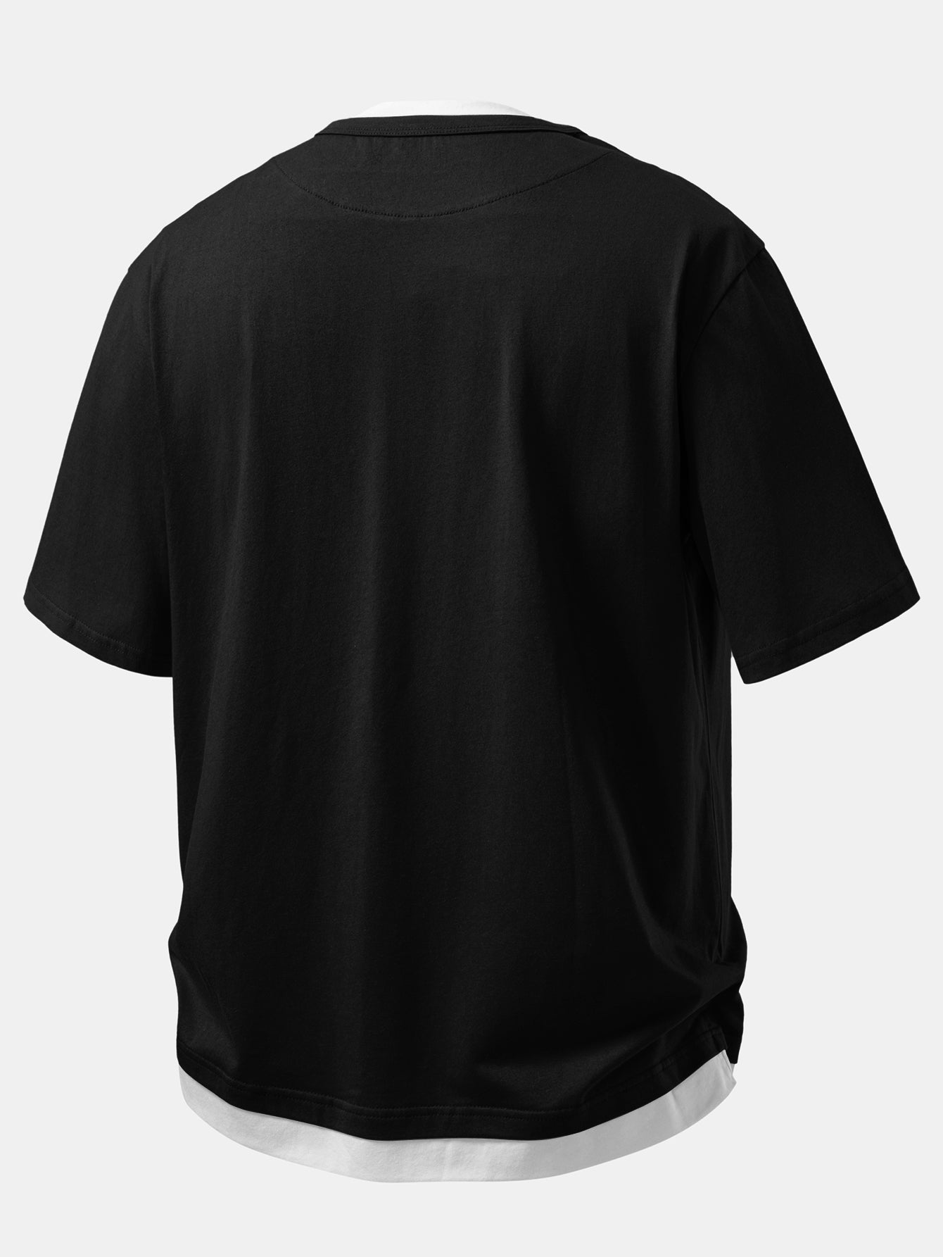 Relax Fit 2 In 1 Notched Collar T-Shirt & Cotton Drawstring 7" Shorts