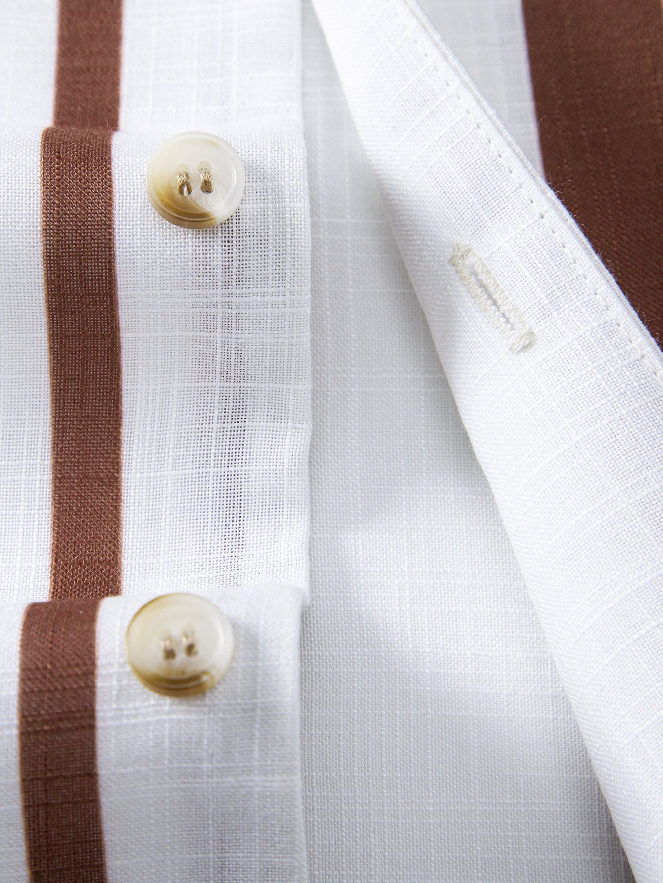 Linen Look Stripe Cuban Shirt & Straight Leg Linen Pants
