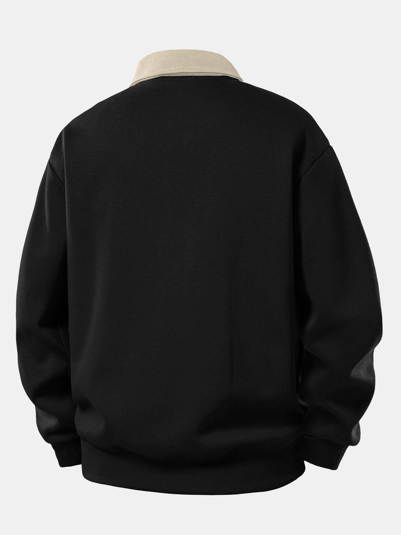 Relax Fit Contrast Polo Sweatshirt & Straight Leg Pleated Pintuck Sweatpants