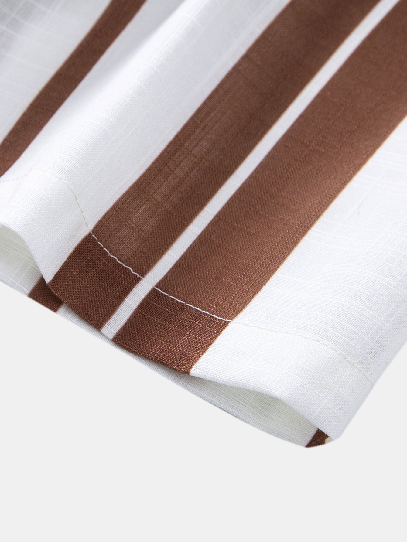 Linen Look Stripe Cuban Shirt & Straight Leg Linen Pants