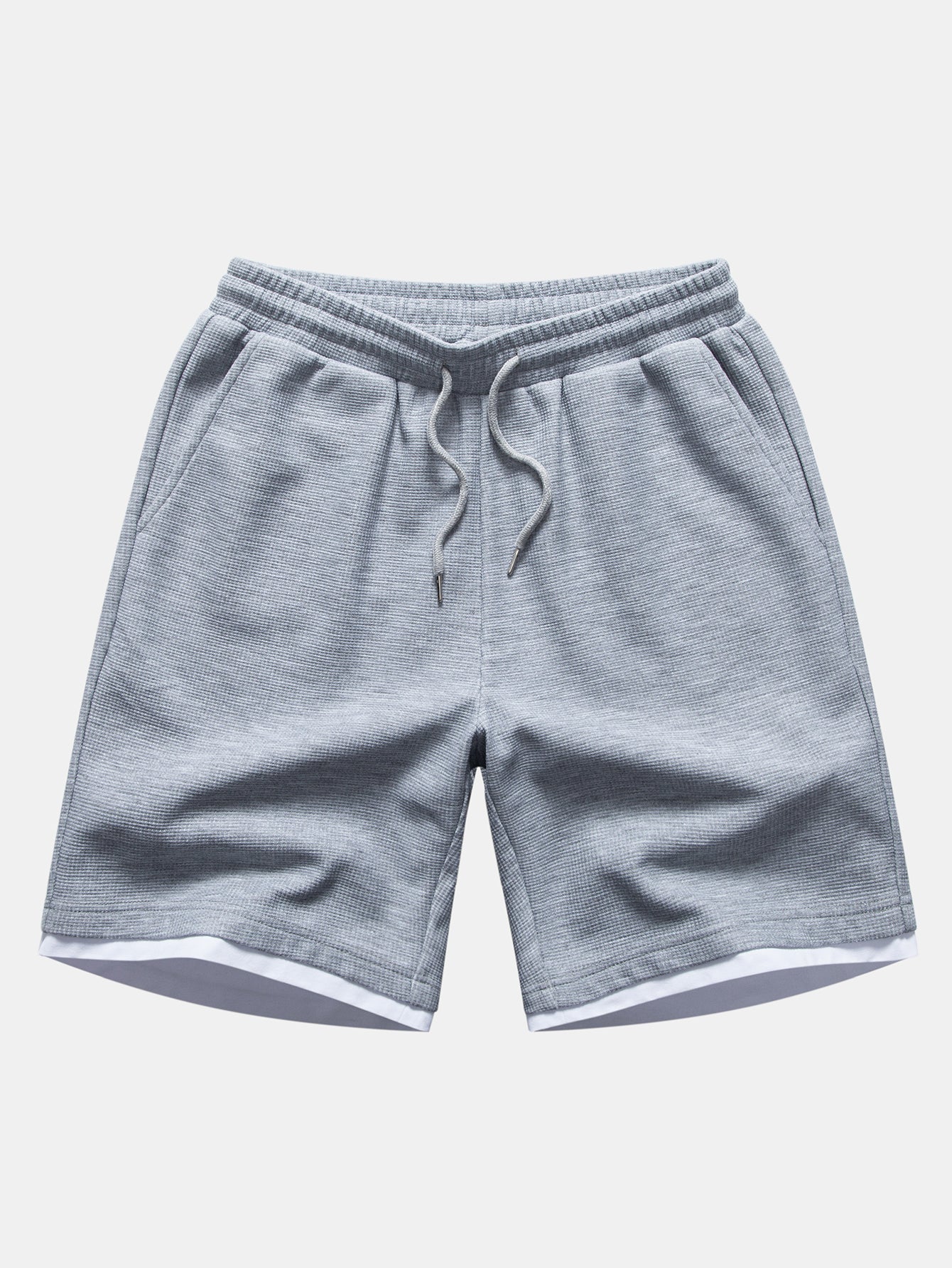 Relax Fit 2 In 1 Waffle Crew Collar T-Shirt & Waffle 7″ Shorts