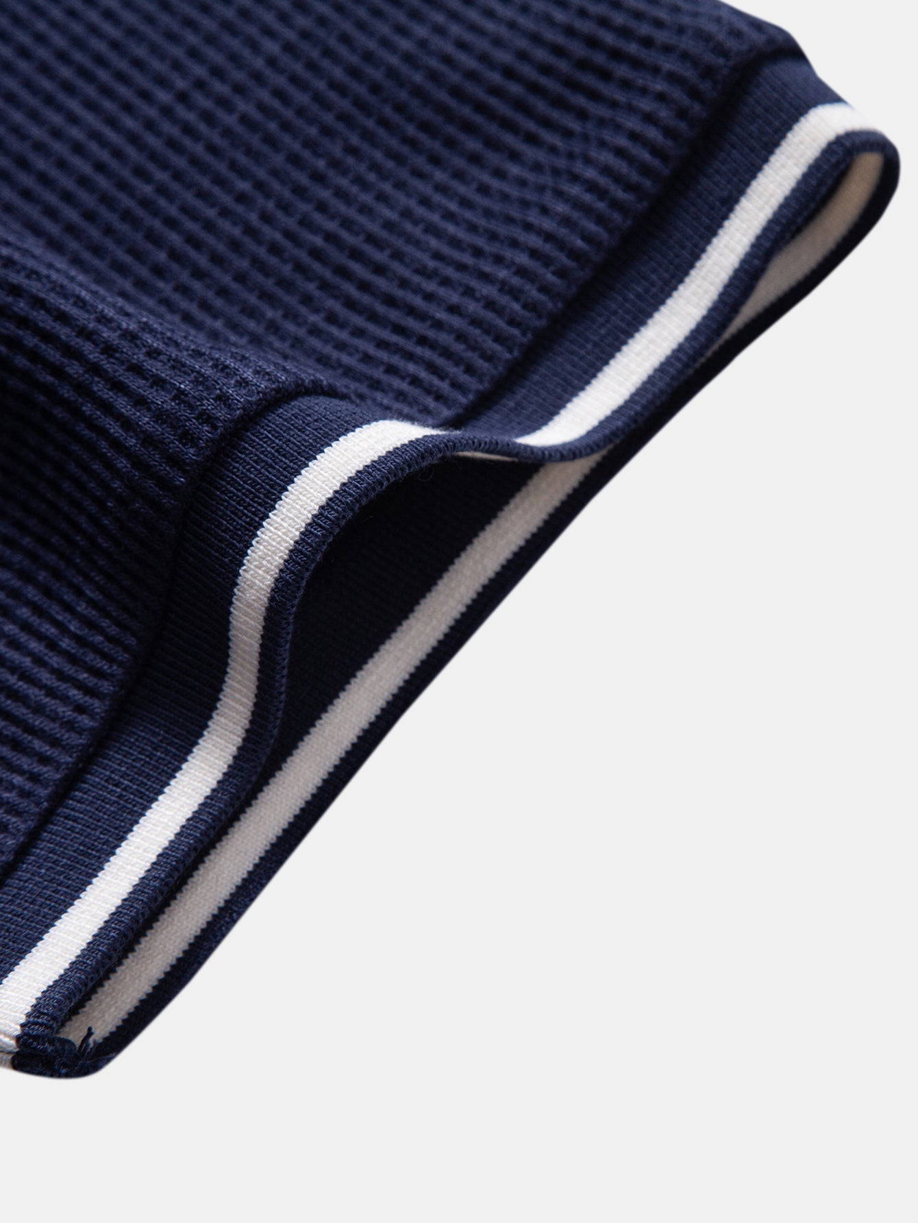 Contrast Trim Waffle Ringer T-Shirt & Elastic Waist Chino Shorts