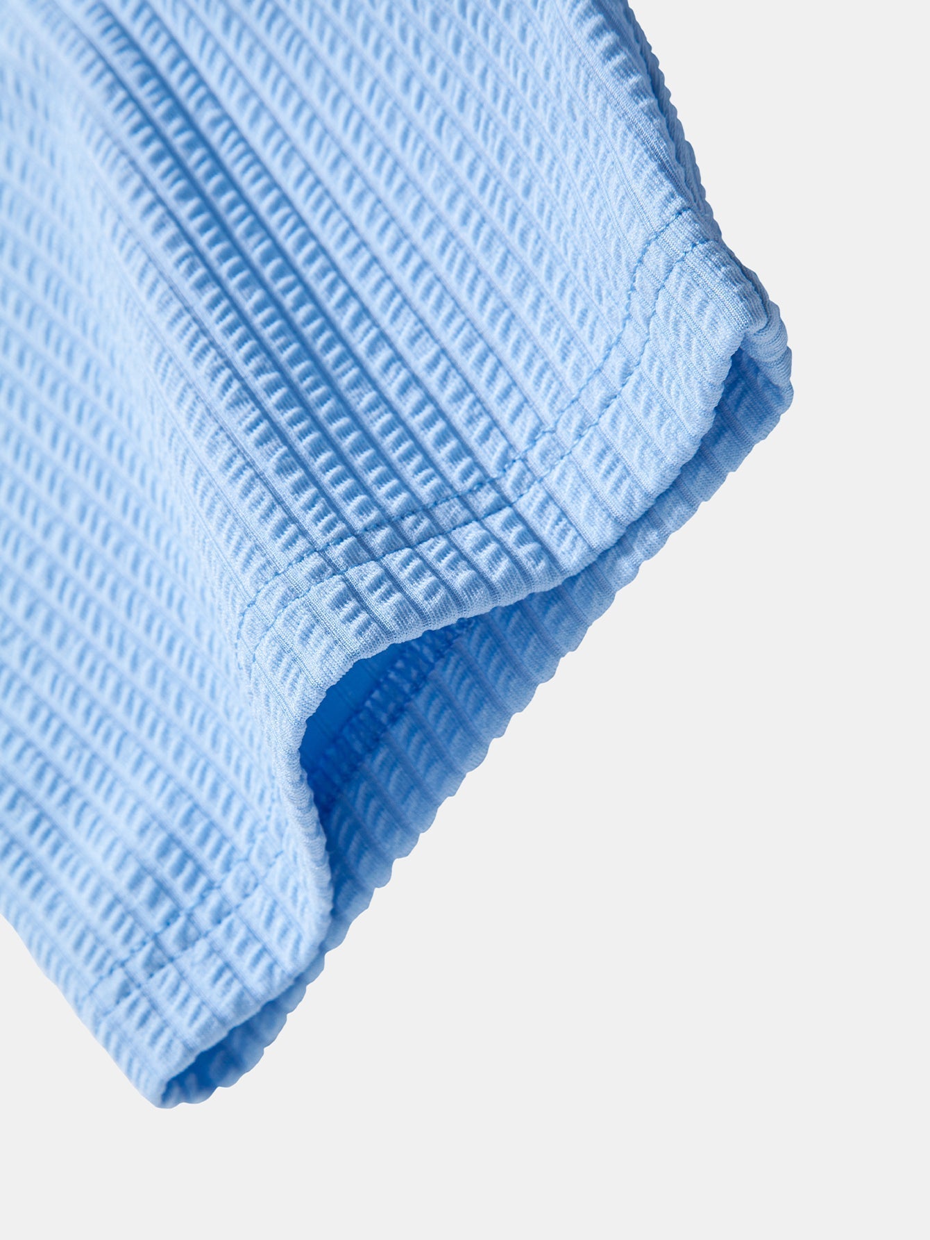 Ribbed Mock Neck T-Shirt & Drawstring Ribbed Shorts