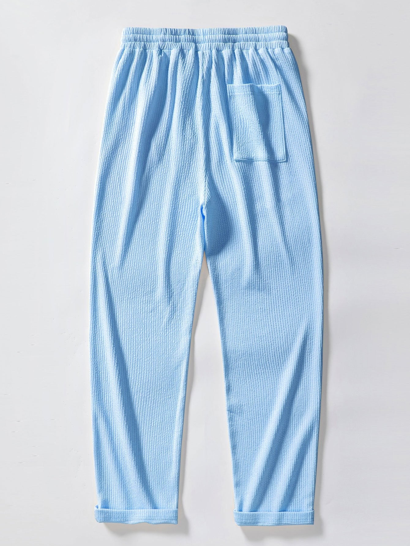 Ribbed Mock Neck T-Shirt & Straight Leg Ribbed Pants