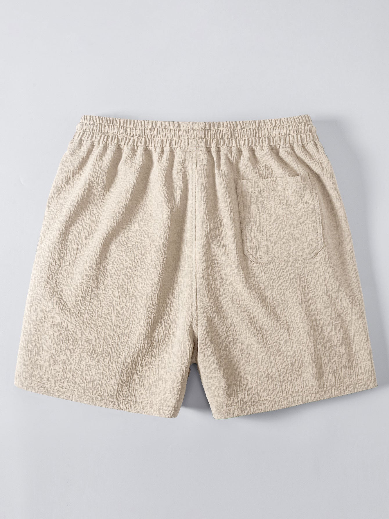 Texture Jacquard Cuban Shirt & Crinkle Textured Drawstring 5" Shorts