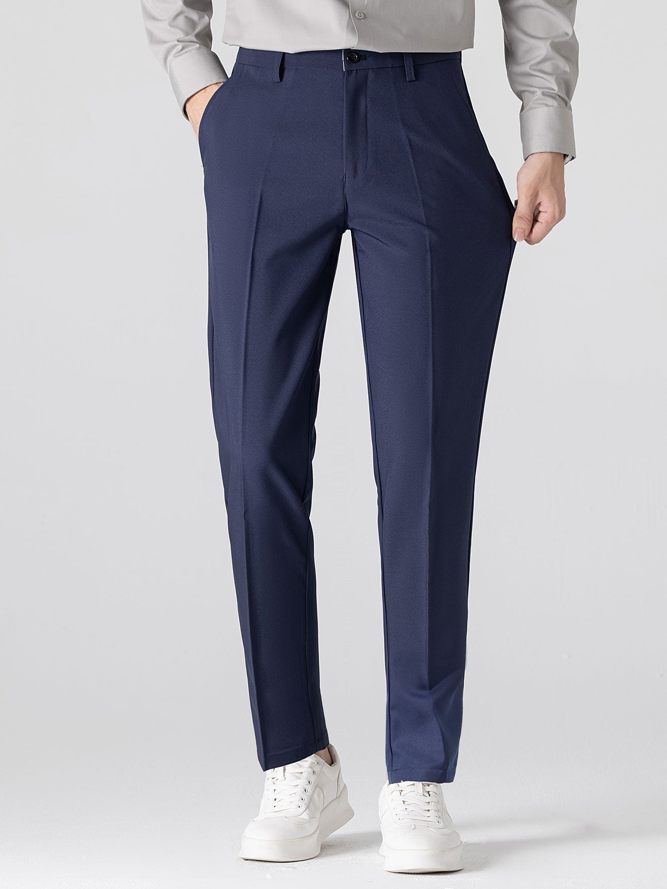 Geometric Knit Shirt & Slim Fit Tapered Trousers