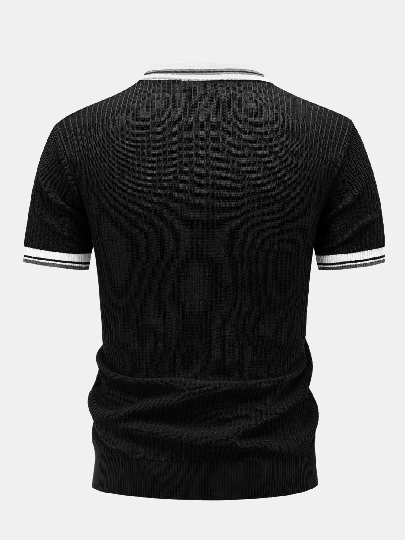 Contrast Trim Knit Polo Shirt & Slim Fit Tapered Trousers