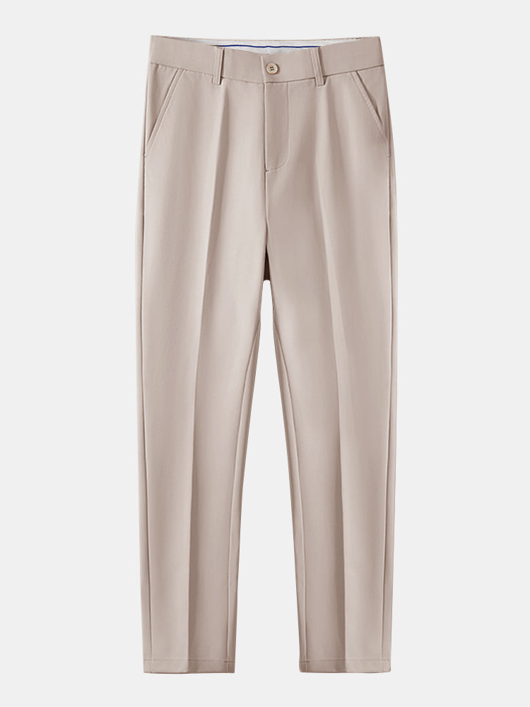 Textured Contrast Crew Neck Knit T-Shirt & Slim Fit Tapered Trousers