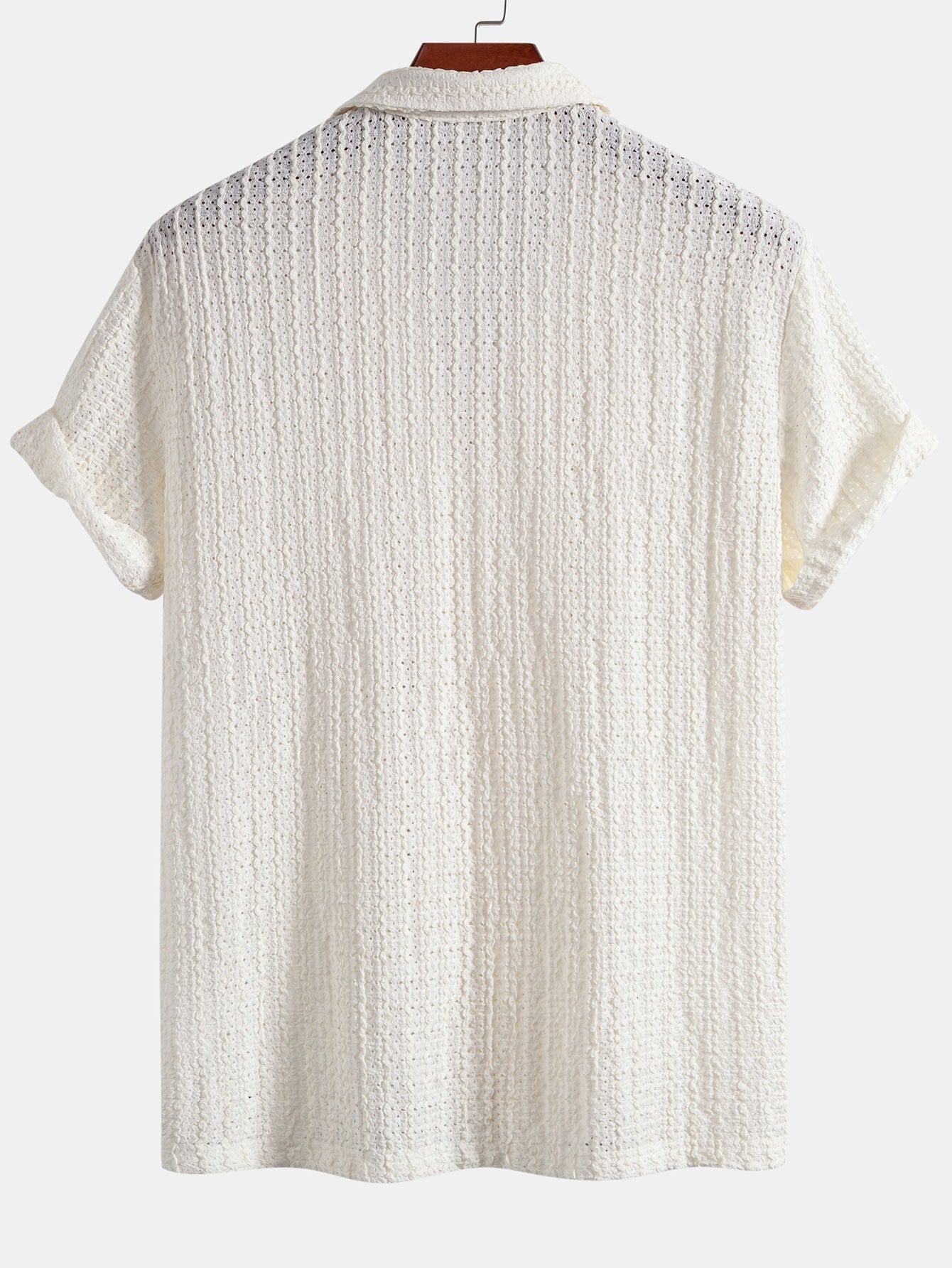 Texture Jacquard Cuban Shirt & Crinkle Textured Straight Leg Pants