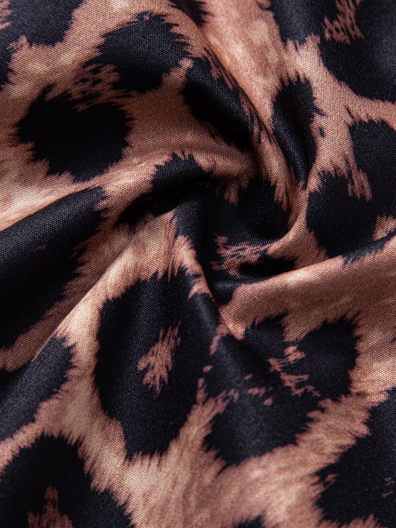 Leopard Patchwork Stand Collar Shirt & Swim Shorts