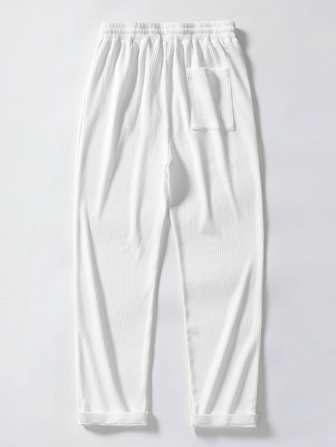 Contrast Geometry Jacquard Knit Polo & Straight Leg Ribbed Pants