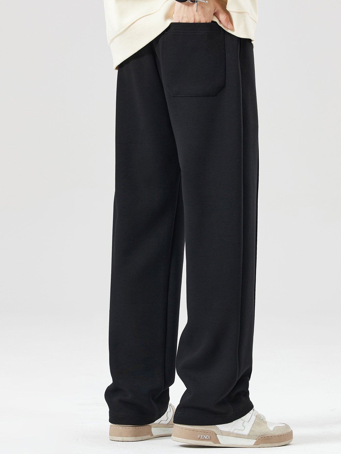 Line Dachshund Print Relax Fit Sweatshirt & Straight Leg Pleated Pintuck Sweatpants
