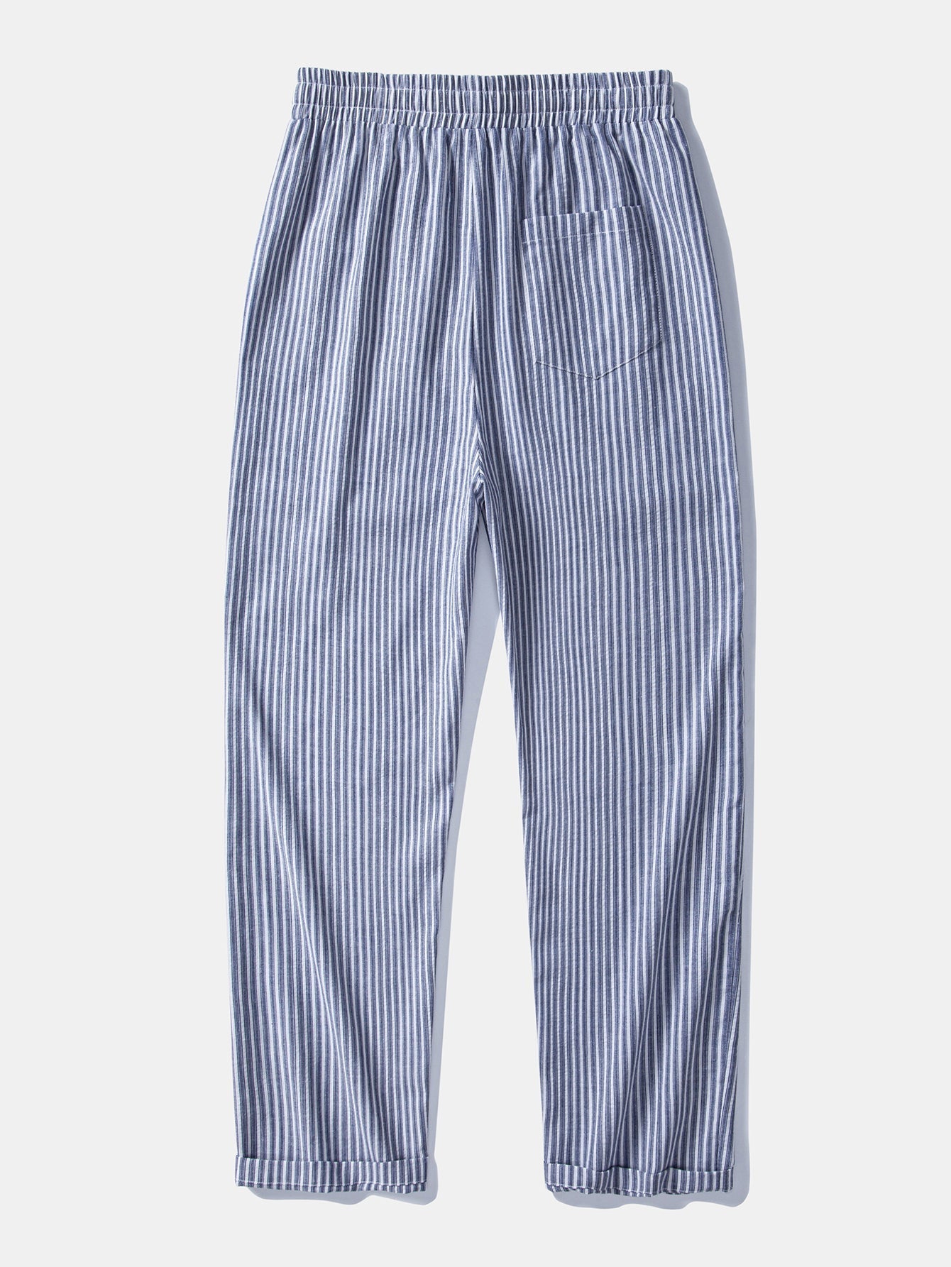 Stripe Linen Look Button Up Shirt & Linen Look Stripe Straight Leg Pants