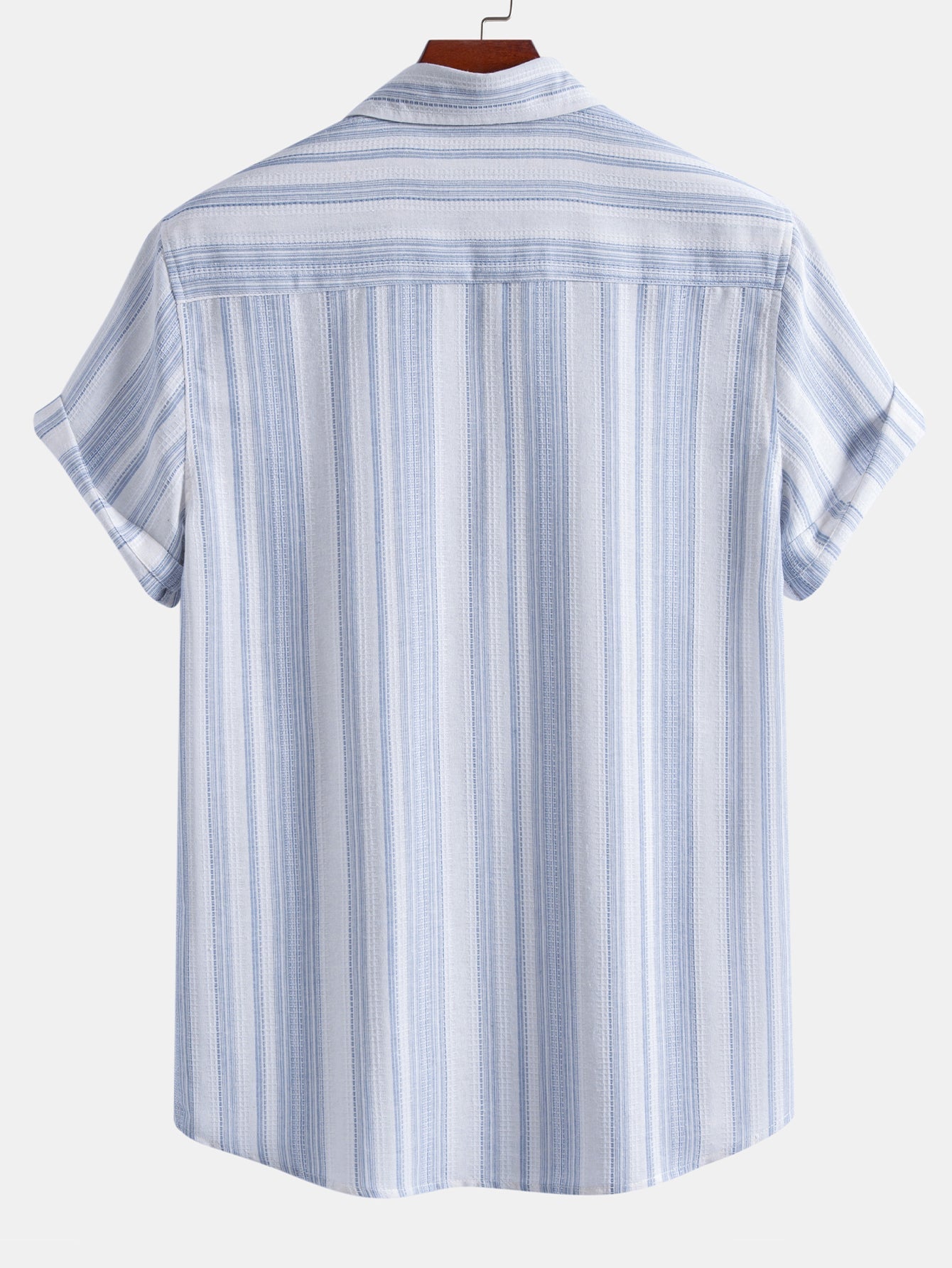 Stripe Linen Look Button Up Shirt & Straight Leg Linen Pants
