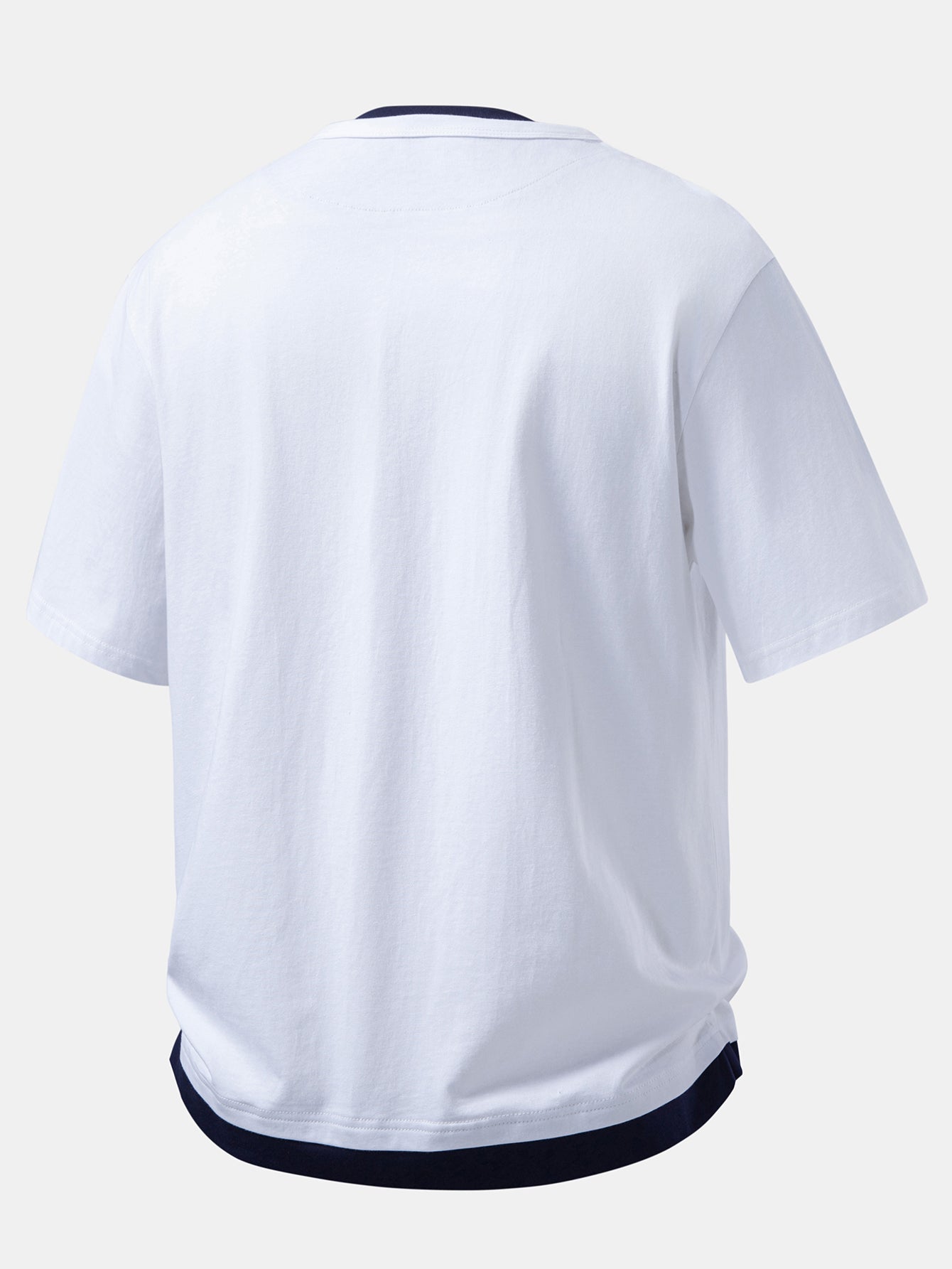 Relax Fit 2 In 1 Notched Collar T-Shirt & Cotton Drawstring 7" Shorts