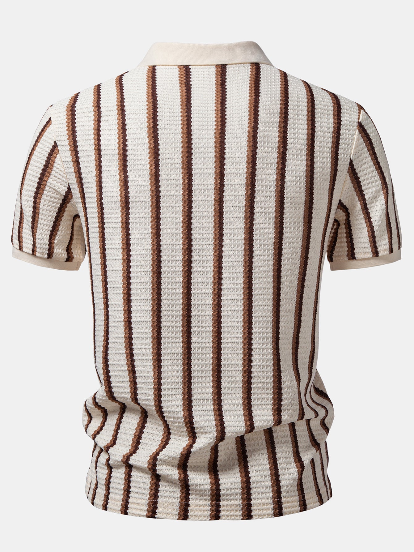 Waffle Stripe Johnny Collar Polo & Slim Fit Tapered Trousers