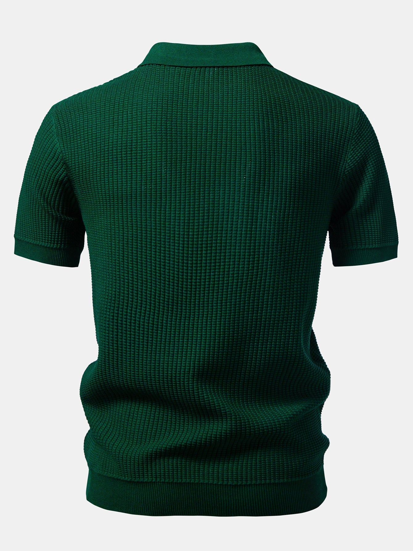 Stripe Johnny Collar Knit Polo & Slim Fit Tapered Trousers