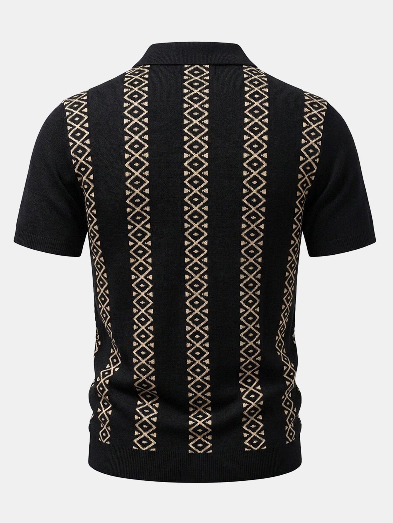 Geometric Knit Shirt & Slim Fit Tapered Trousers