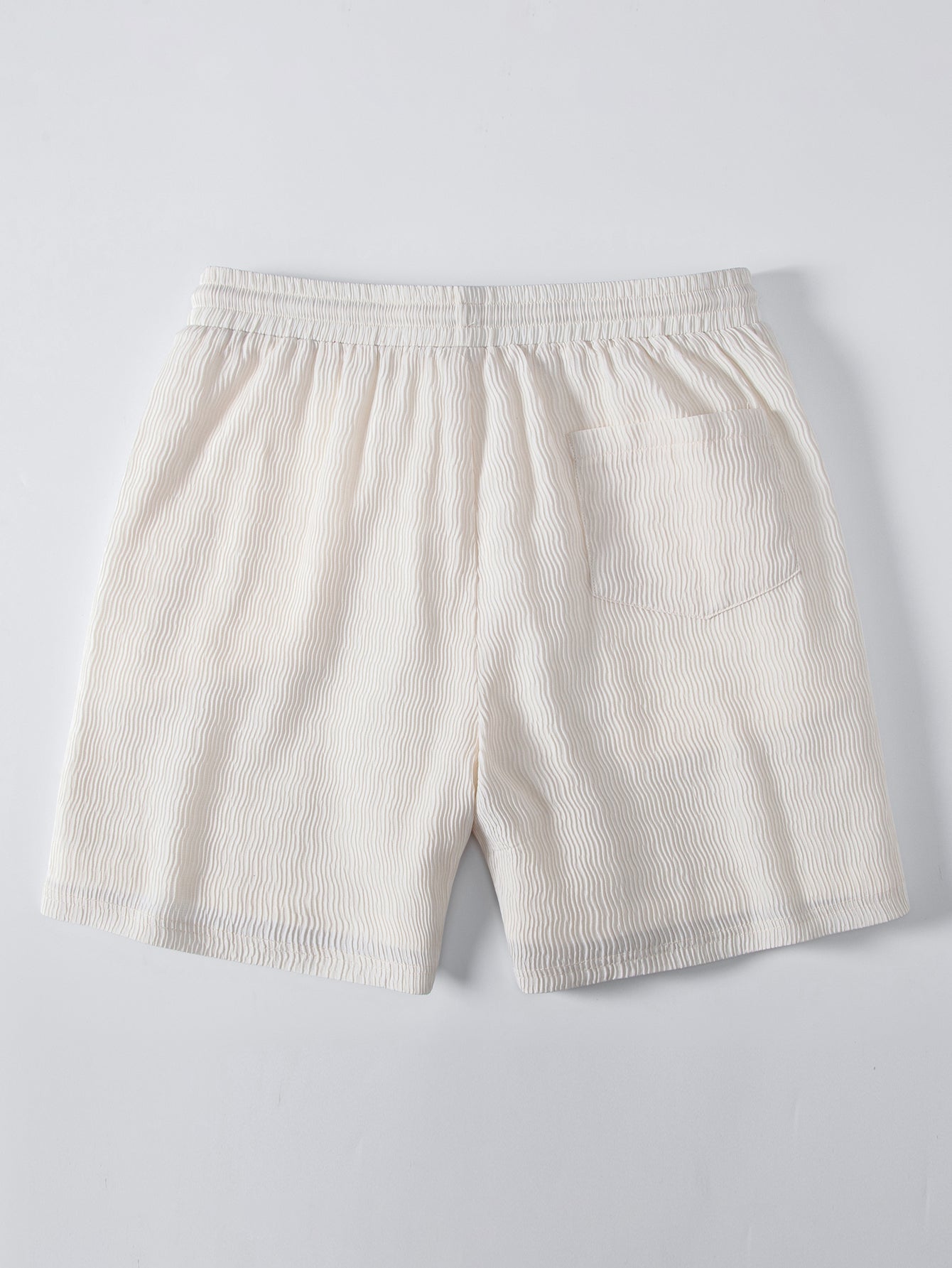 Textured Seersucker Short Sleeve Shirt & Drawstring 6“ Shorts Set