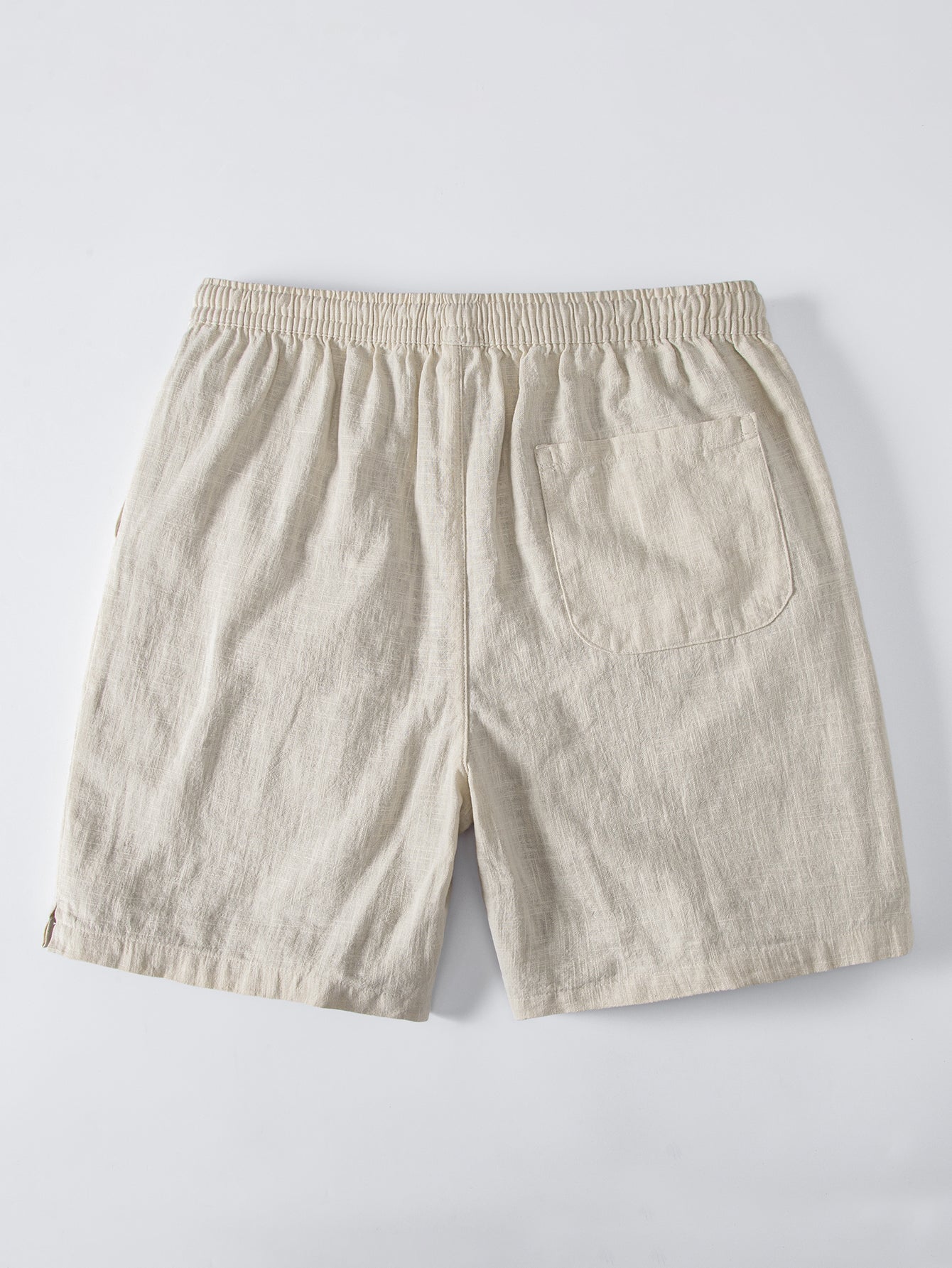 Geometric Jacquard Eyelet Cuban Shirt & Linen Blend Drawstring 7" Shorts