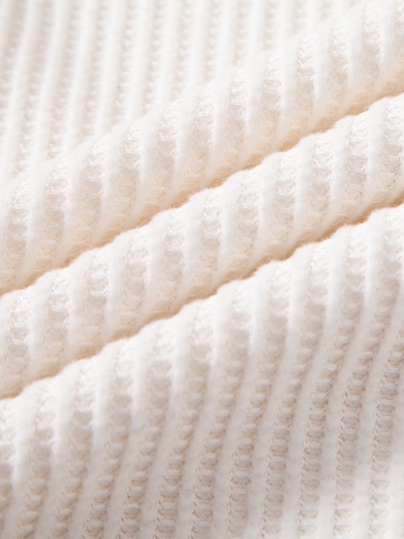 Contrast Knit Waffle Johnny Collar Polo & Drawstring Knitted Waffle Pants