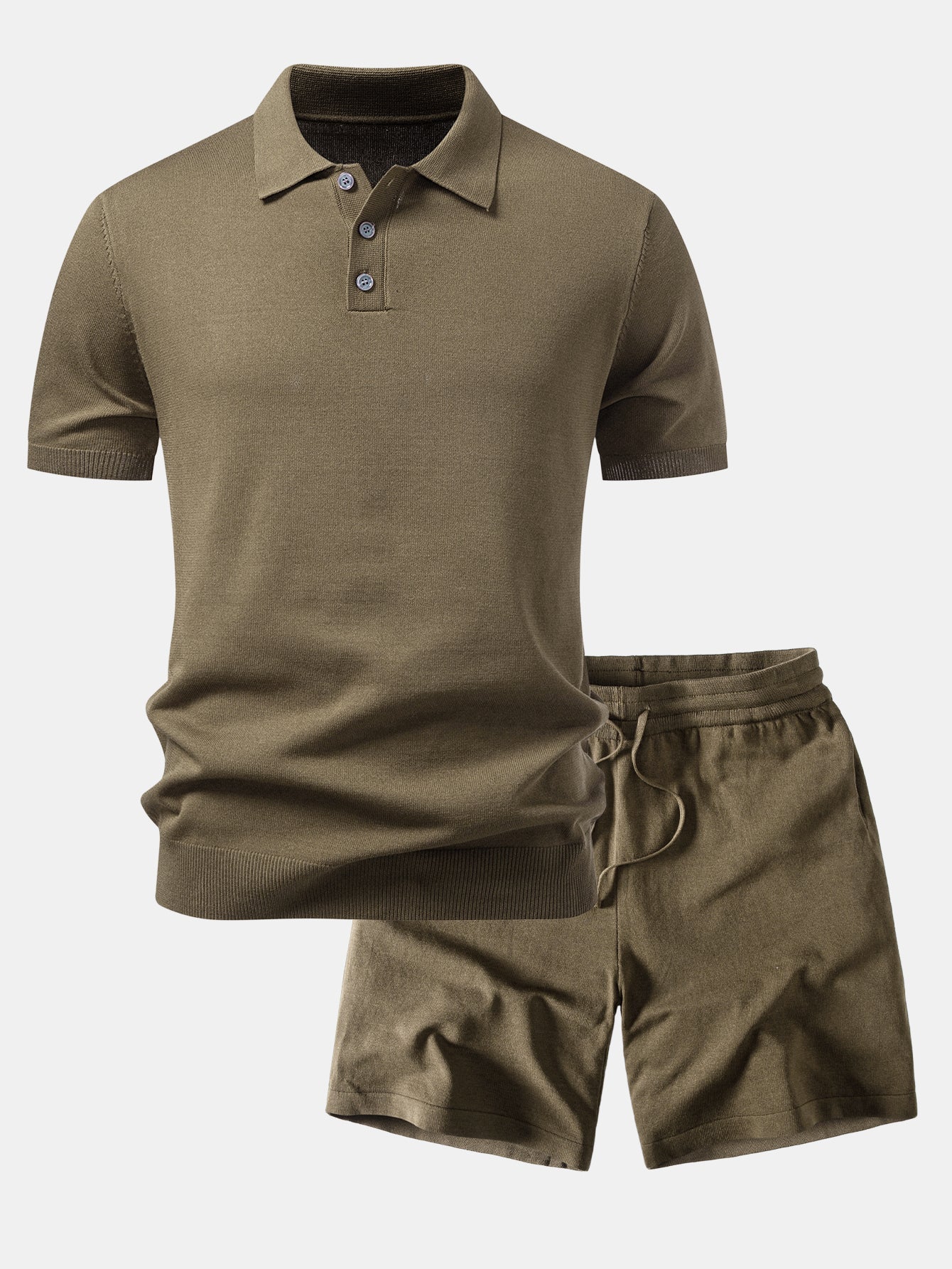 Basic Knit Polo & Knit Shorts