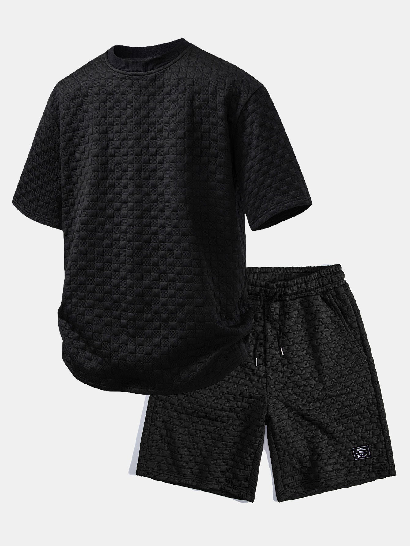 Relax Fit Checkerboard T-Shirt & Checkerboard Jacquard Shorts
